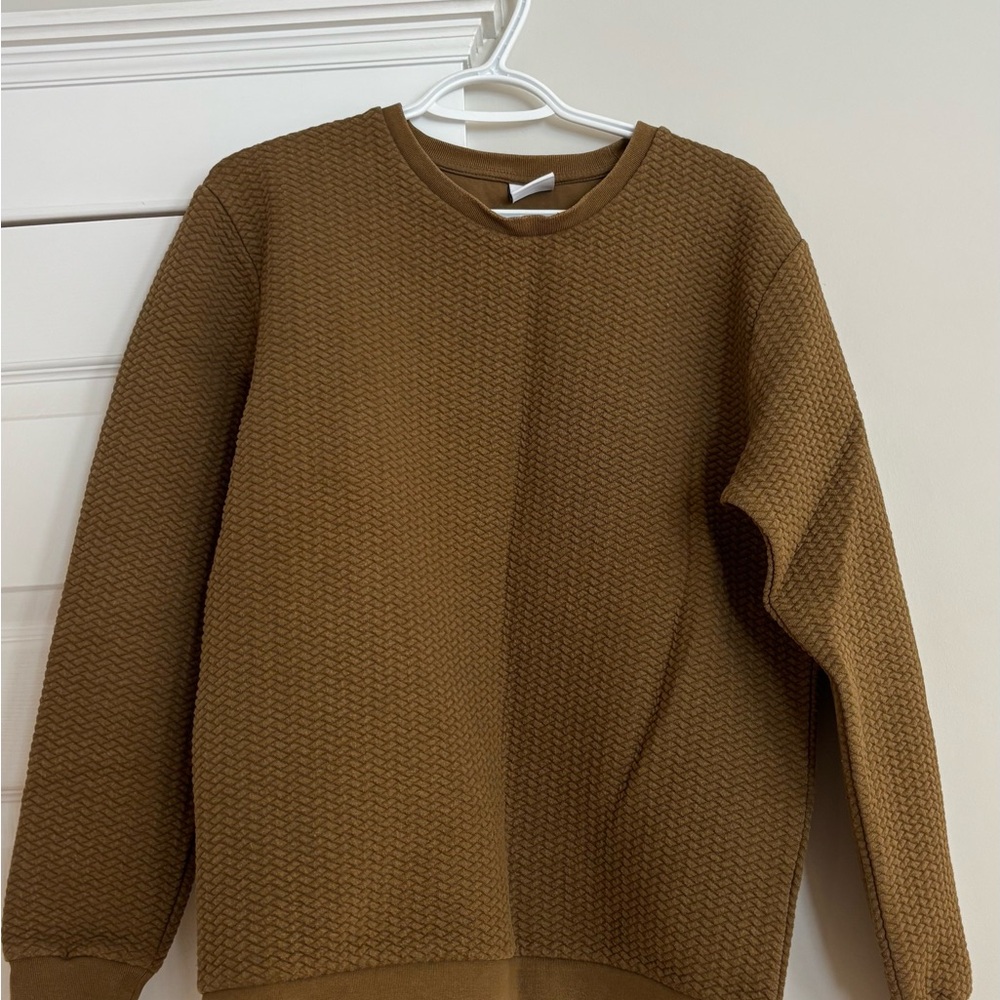 Zara Men's Crewneck Sweater in Brown